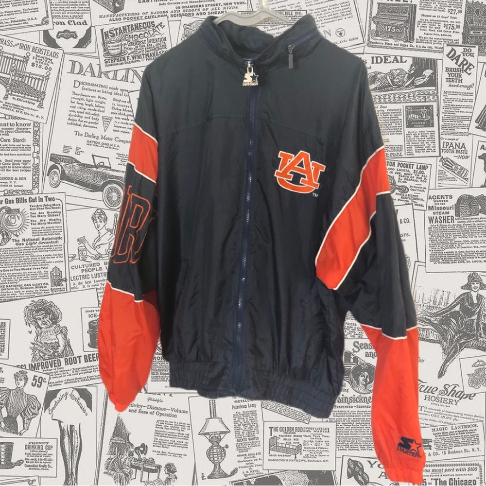 Vintage Auburn University, AU, Starter Windbreaker Jacket, Size Medium